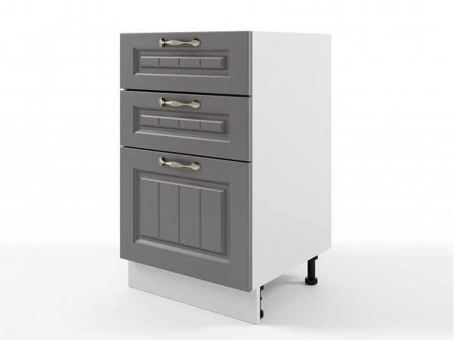 Шкаф напольный Мария с 3-мя ящиками 500х820х476 Графит/ Белый фото
