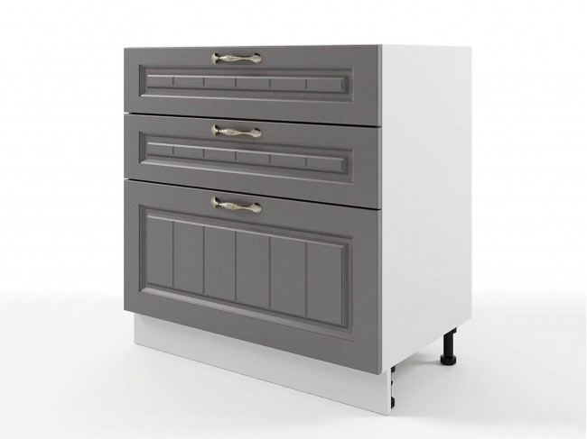 Шкаф напольный Мария с 3мя ящиками 800х820х476 Графит/ Белый фото