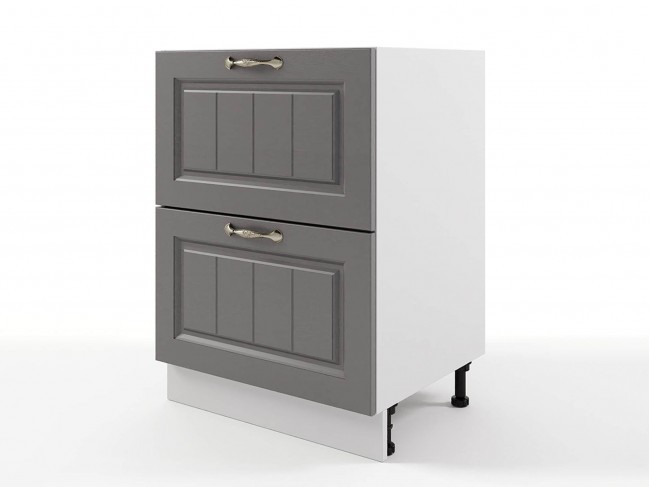 Шкаф напольный Мария с ящиками 600х820х476 Графит/ Белый фото