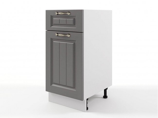 Шкаф напольный Мария с 1 ящиком 400х820х476 Графит/ Белый фото