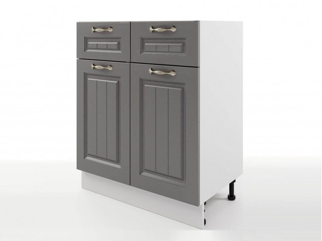 Шкаф напольный Мария с 1 ящиком 600х820х476 Графит/ Белый фото