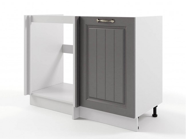 Шкаф напольный Мария угловой 890х820х476 Графит/ Белый фото