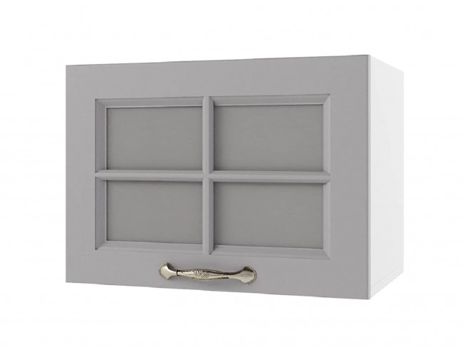 Шкаф навесной Мария горизонтальный со стеклом 500х360х300 Сталь/ фото