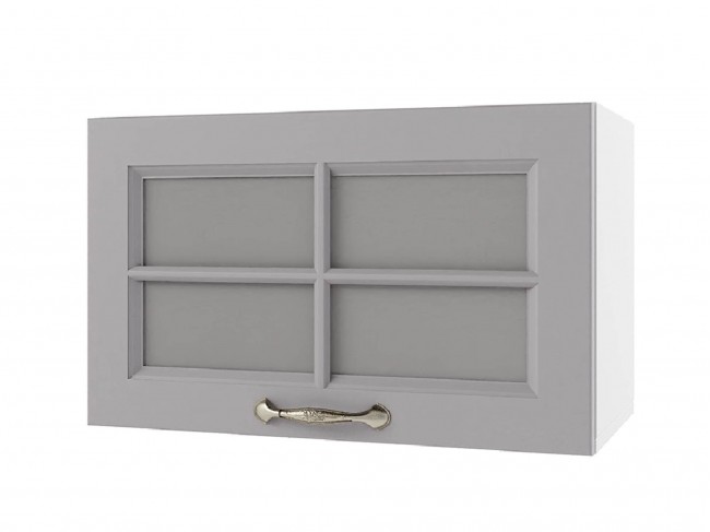 Шкаф навесной Мария горизонтальный со стеклом 600х360х300 Сталь/ фото