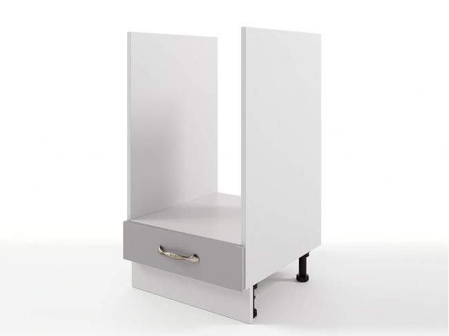 Шкаф напольный Мария духовой 450х820х476 Сталь/ Белый фото