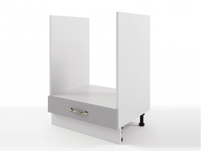 Шкаф напольный Мария духовой 600х816х476 Сталь/ Белый фото