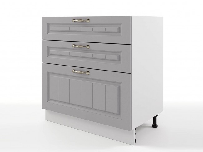 Шкаф напольный Мария с 3мя ящиками 800х820х476 Сталь/ Белый фото
