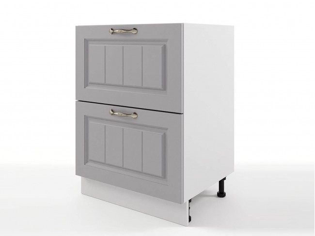 Шкаф напольный Мария с ящиками 600х820х476 Сталь/ Белый фото