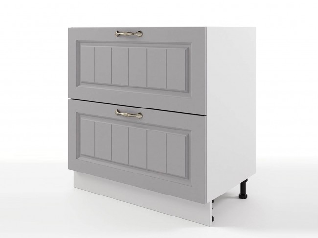 Шкаф напольный Мария с ящиками 800х820х476 Сталь/ Белый фото