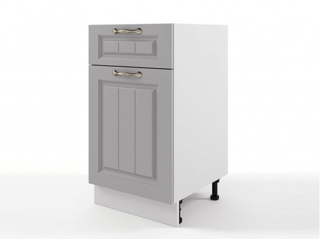 Шкаф напольный Мария с 1 ящиком 500х820х476 Сталь/ Белый фото