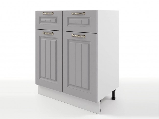 Шкаф напольный Мария с 1 ящиком 600х820х476 Сталь/ Белый фото