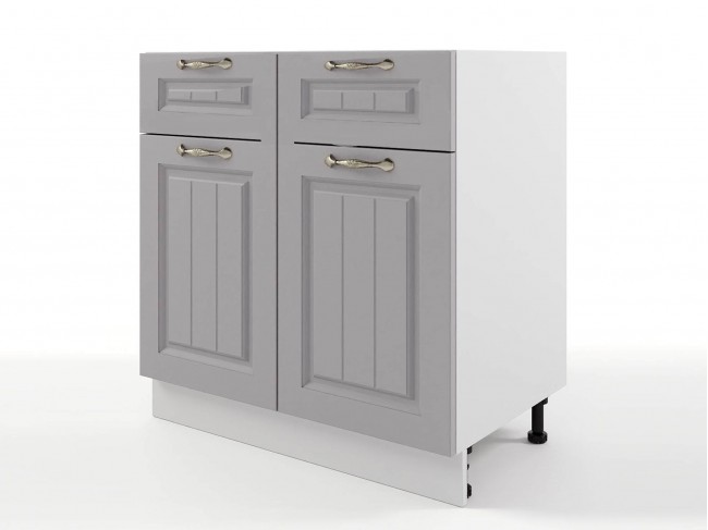 Шкаф напольный Мария с 1 ящиком 800х820х476 Сталь/ Белый фото