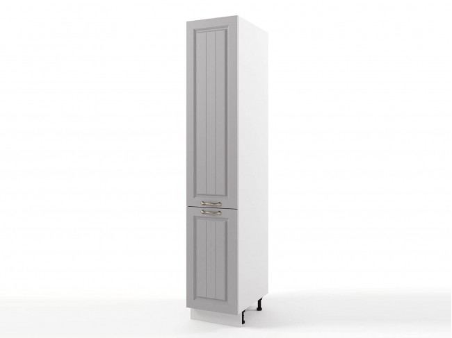 Шкаф-пенал напольный Мария 400х2140х576 Сталь/ Белый фото