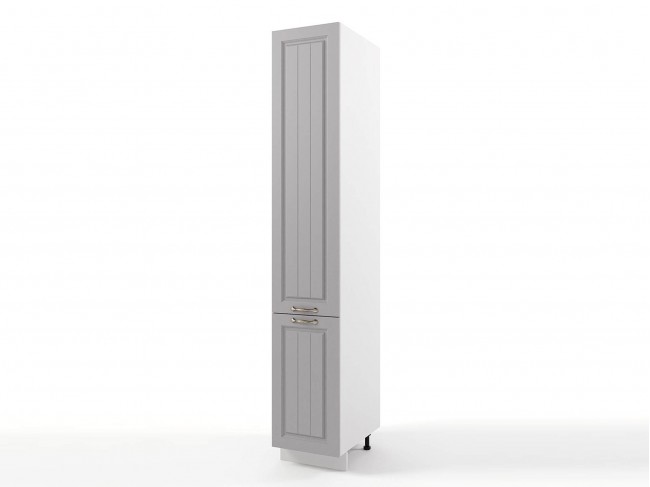 Шкаф-пенал напольный Мария высокий 400х2340х576 Сталь/ Белый фото