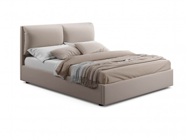 Мягкая кровать Vita 1600 светло-коричневый мокко подъемным механ фото