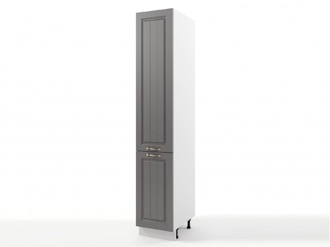 Шкаф-пенал напольный Мария 400х2140х576 Графит/ Белый фото