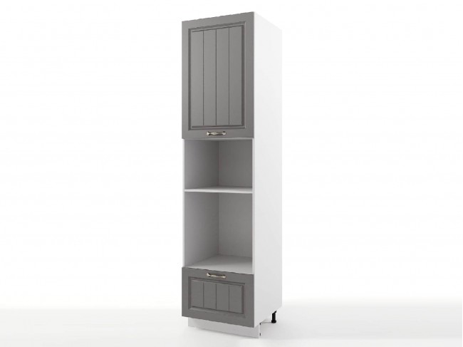 Шкаф-пенал напольный Мария с нишами высокий 600х2340х576 Графит/ фото