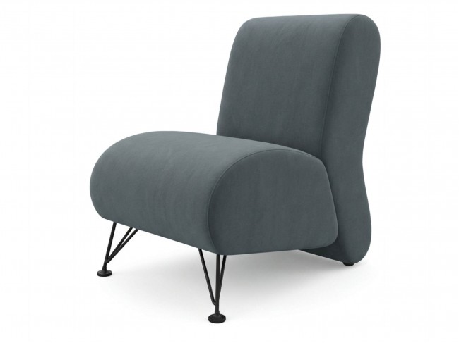 Мягкое дизайнерское кресло Pati темно-серый маренго фото