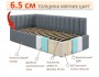 Мягкая кровать-тахта Milena 900 серая c ящиками недорого