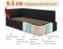 Мягкая кровать-тахта Milena 900 черная c ящиками фото