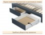Мягкая кровать-тахта Milena 900 темно-серый маренго c ящиками недорого