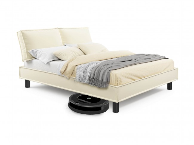 Мягкая кровать Bali 1600 бежевая с ортопедическим основанием фото