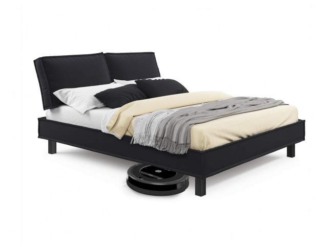 Мягкая кровать Bali 1600 черная с ортопедическим основанием фото