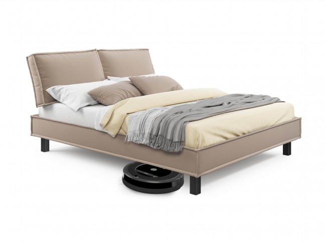 Мягкая кровать Bali 1600 светло-коричневый мокко с ортопедически фото