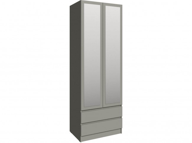 Шкаф Мадрид (0,8) с 2 ящ. без ручек с зеркалом, Мокко фото