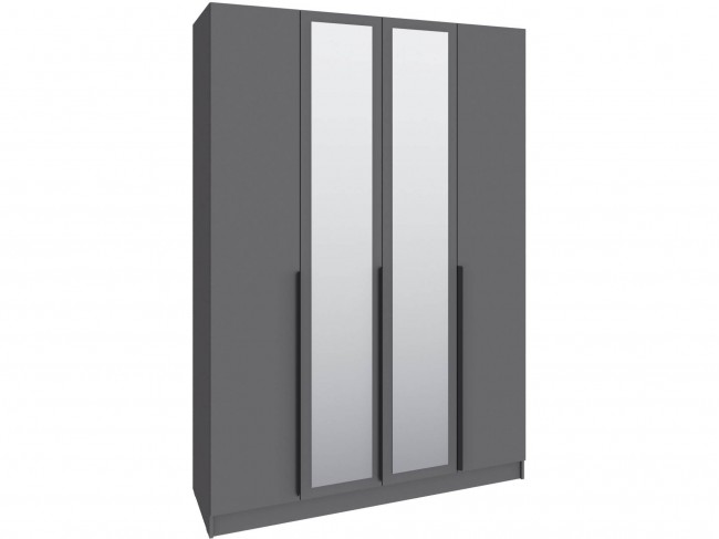 Шкаф Мадрид (1,6) с 6 ящ. внутри с зеркалом, Графит серый фото