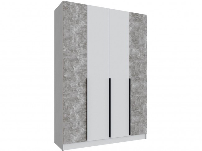 Шкаф Мадрид (1,6) с 6 ящ. внутри без зеркала, Белый/Ателье светл фото