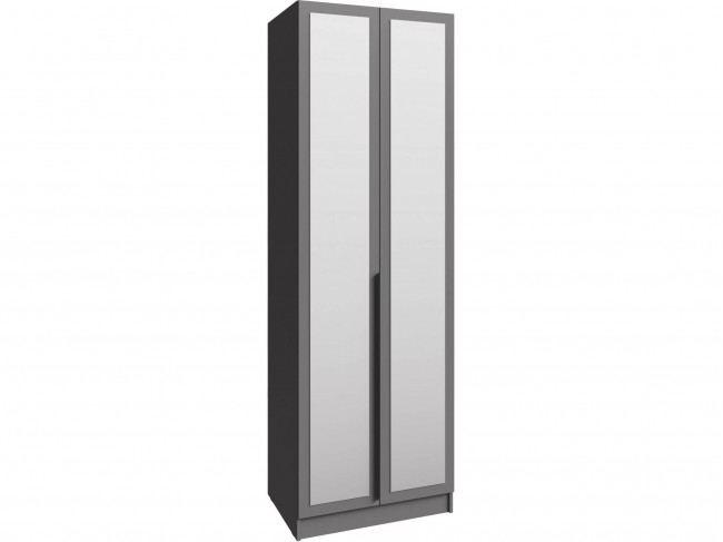 Шкаф Мадрид (0,75) с полками с зеркалом, Графит серый фото