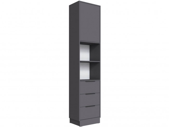 Шкаф Мадрид торцевой (0,35) с 3 ящ., Графит серый фото