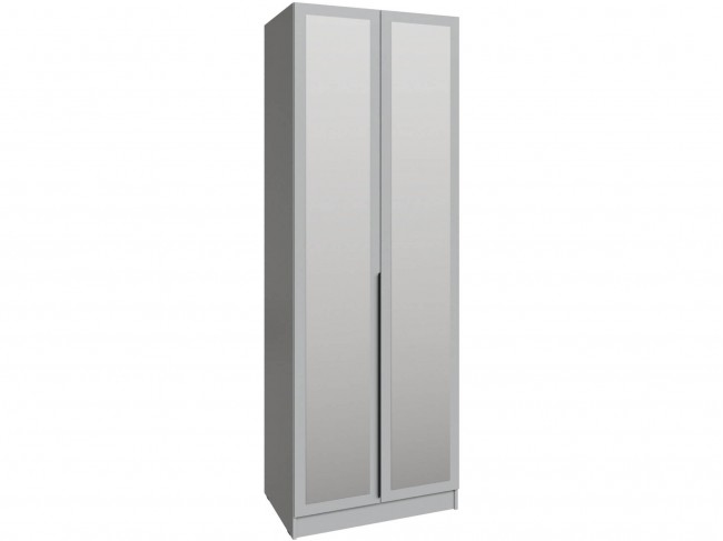 Шкаф Мадрид (0,8) с полками с зеркалом, Камень серый фото
