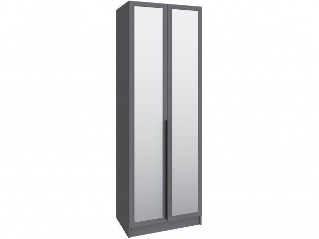 Шкаф Мадрид (0,8) с 2 ящ. внутри с зеркалом, Графит серый фото