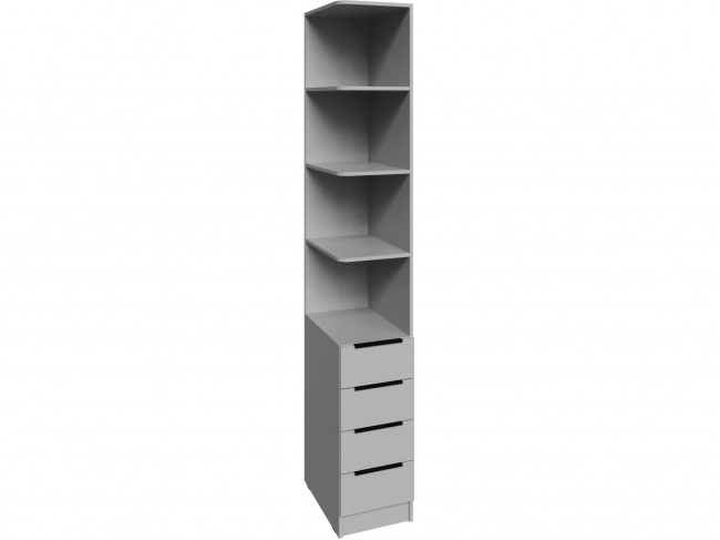 Угловое завершение Мадрид (0,35) с 4 ящ. левое, Камень серый фото