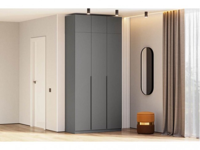 Даиго с антресолью графит серый текстурный комплектация 2 Шкаф фото