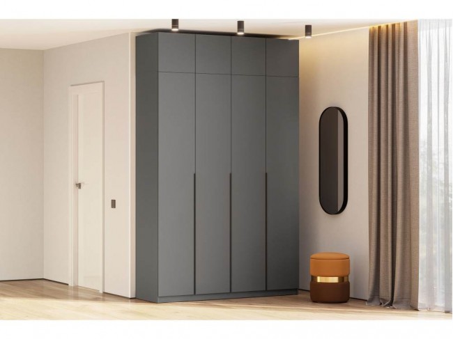 Даиго с антресолью графит серый текстурный комплектация 3 Шкаф фото