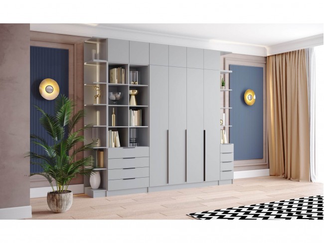 Шкаф Мадрид, композиция 14, Серый камень фото