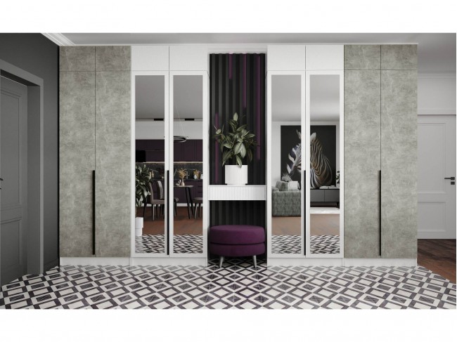 Шкаф Мадрид, композиция 15, Белый/Ателье светлое фото