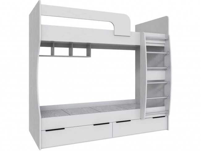 Кровать Мадрид (0,8) двухярусная, Белый фото