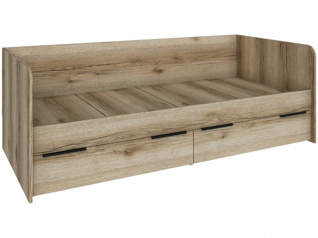 Кровать Мадрид (0,8) с 2-мя ящиками, Дуб делано фото