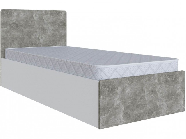 Кровать 90х200 Мадрид с настилом ДСП (МД-1), Белый/Ателье светло фото