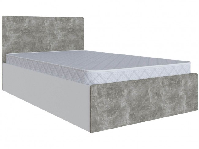 Кровать 120х200 Мадрид с настилом ДСП (МД-1), Белый/Ателье светл фото