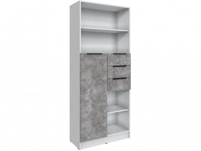 Стеллаж Мадрид (0,8), Белый/Ателье светлое фото