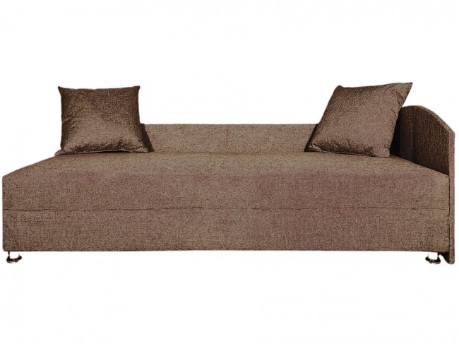 Кровать тахта односпальная 80х185, правый угол, рогожка коричнев фото