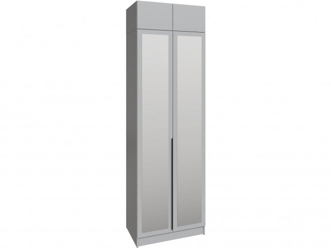 Шкаф 0,8 с антресолью и зеркалом Мадрид, Камень серый фото