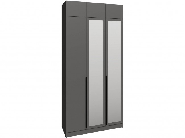 Шкаф 1,2 с антресолью и зеркалом Мадрид, Графит серый фото