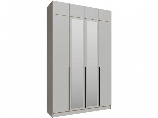 Шкаф 1,6 с антресолью и зеркалом Мадрид, Кашемир фото