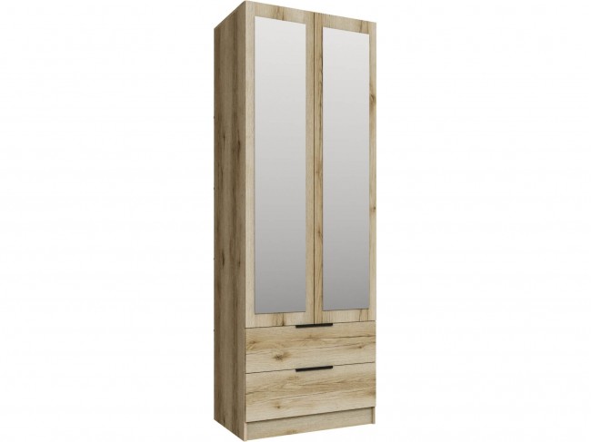 Шкаф Мадрид (0,8) с 2 ящ. с зеркалом, Дуб делано фото
